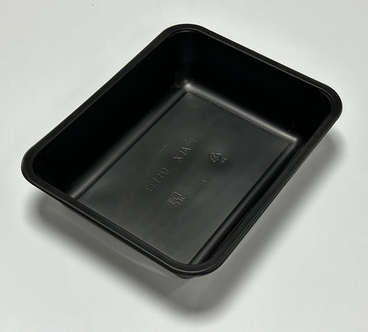 Mehrweg PP-Siegelschale, ungeteilt, 227x177x50mm, 1.350ml,  schwarz und weiß, 480 Stück