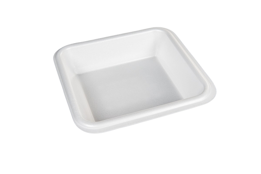 Thermo (ISO) Siegelschale aus Polystyrol-Schaum (XPS), laminiert, weiß, 1-teilig, 1-2250 / 601 (NEU: tiefe Version), 500 Stück