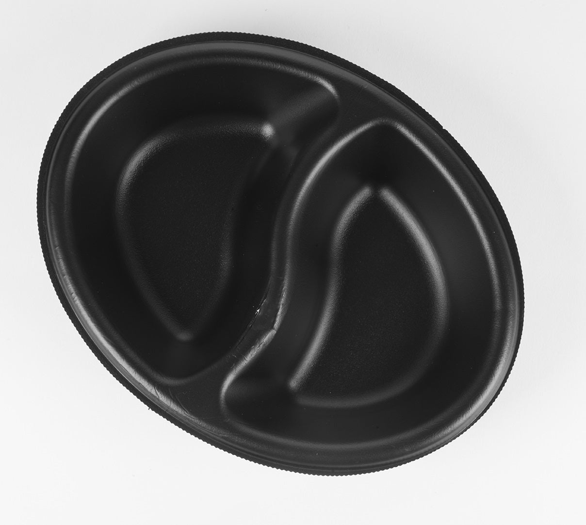 Thermo (ISO)-Siegelschale "YingYang" aus Polystyrol-Schaum (XPS), oval, laminiert, weiß und schwarz, 2-0755, 700 Stück