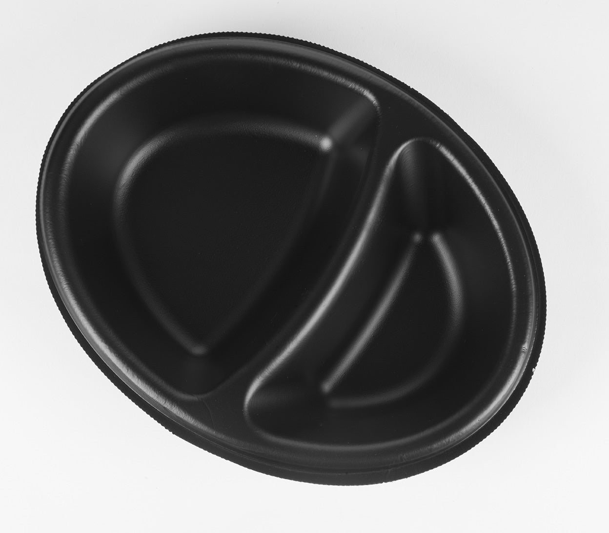 Thermo (ISO)-Siegelschale "Duett" aus Polystyrol-Schaum (XPS), oval, laminiert, weiß und schwarz, 2-0760,  700 Stück