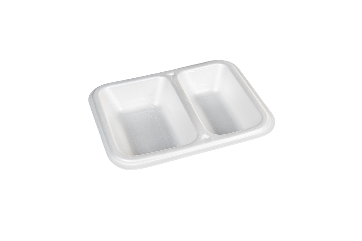 由聚苯乙烯泡沫 (XPS) 制成的热 (ISO) 密封托盘,层压,白色,2 部分,2-0888 / 622,800 件