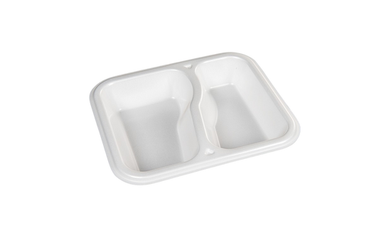 Thermo (ISO) Siegelschale aus Polystyrol-Schaum (XPS), laminiert, weiß, 2-teilig, 2-1045 / 613, 500 Stück