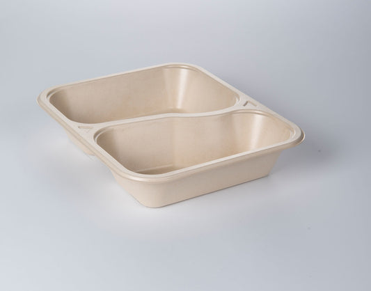 PulpPro organic sealing bowl made of bagasse / sugar cane fibers, laminated, natural, 2-part, P2-1045 / 613, 200 pieces