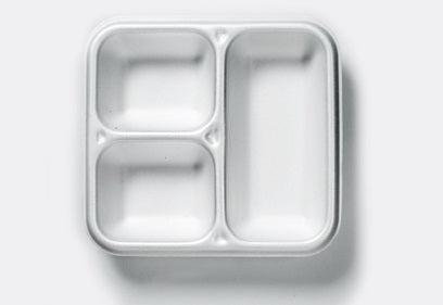 Thermo (ISO) Siegelschale aus Polystyrol-Schaum (XPS), laminiert, weiß, 3-teilig, 3-1310 / 612,  500 Stück