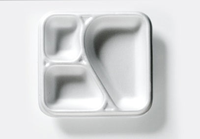 Thermo (ISO)-Siegelschale aus Polystyrol-Schaum (XPS), laminiert, weiß, 3-teilig, 3-1320 / 620, 500 Stück