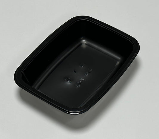 Reusable PP sealing bowl, undivided, 178x136x34mm, 500ml, black and white, 500 pieces