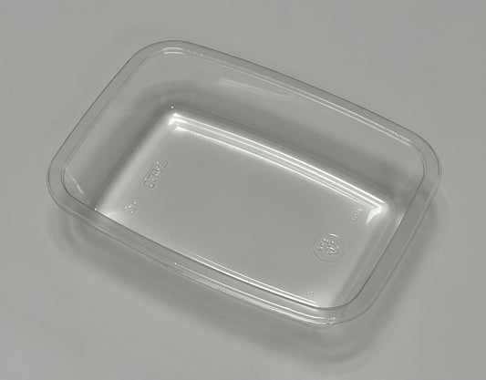 APET Siegelschale, 1-teilig, 173 x 129 x 35 mm, 0,5l, schwarz und transparent, 1-0416, 500 Stück