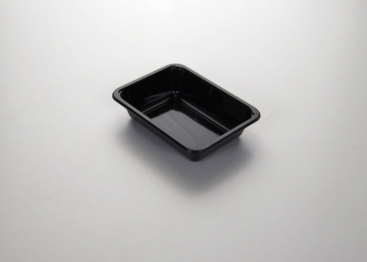 CPET sealing tray, black and white, 1 piece, 171 x 127 x 40 mm, 1-0424, 612 pieces