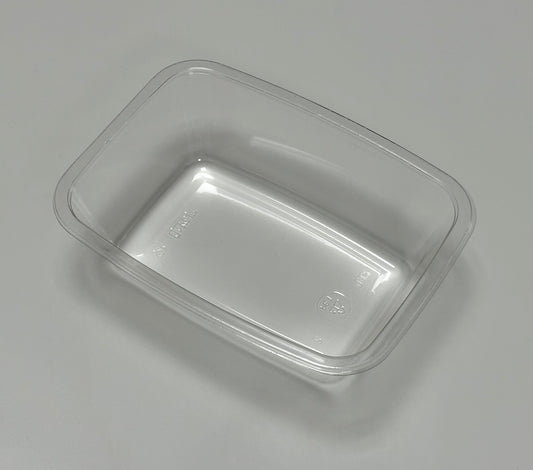 APET Siegelschale, 1-teilig, 227 x 177 x 50 mm, 0,66l, schwarz und transparent, 1-0706, 500 Stück