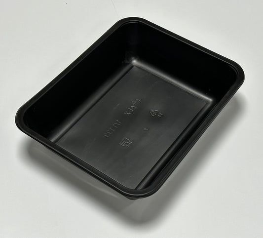 Reusable PP sealing bowl, undivided, 227x177x50mm, 1,350ml, black and white, 480 pieces