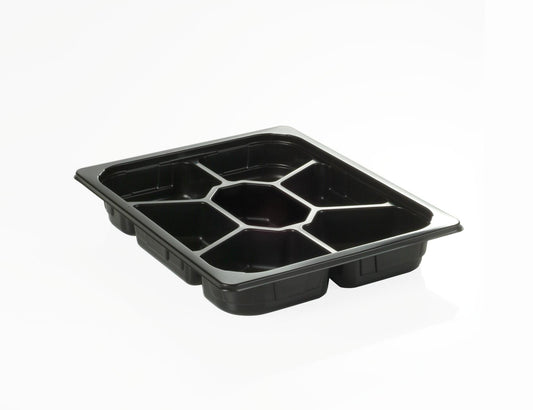 PP-Schale 1/2 GN H-50 (7-teilig), 325 x 265 x 50 mm, 2.900 ml, schwarz, 100 Stück/Karton