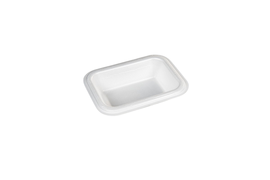 Thermo (ISO) sealing tray made of polystyrene foam (XPS), laminated, white, 1-piece, 1-0518, 1,000 pieces