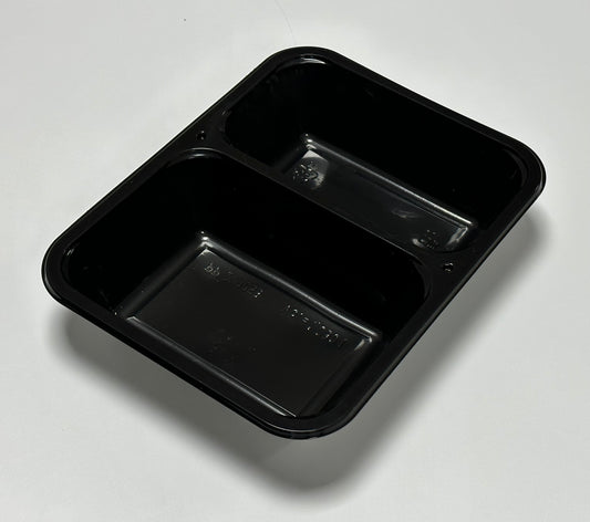 Reusable PP sealing bowl, 2-part, 229x178x33mm, 1,030ml, black, 500 pieces
