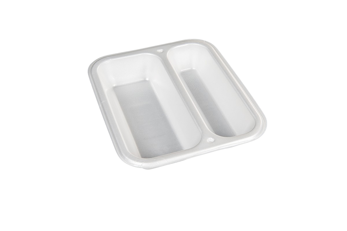 Thermo (ISO) Siegelschale aus Polystyrol-Schaum (XPS), laminiert, weiß, 2-teilig, 2-1060 / 605, 500 Stück