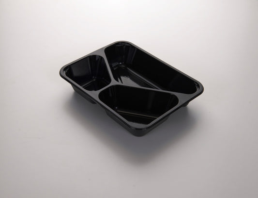 CPET Sealing Tray, Black and White, 3 Pieces, 226 x 177 x 46 mm, 3-1044, 276 pieces