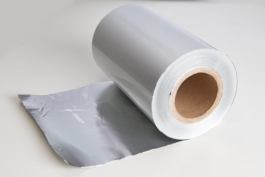 Alu-Peel-Siegelfolie, silber, Breite: 245 mm | Länge pro Rolle: 333 m, 2 Rollen pro Karton