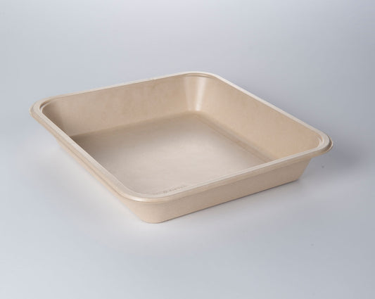 PulpPro Bio–Siegelschale aus Bagasse / Zuckerrohr-Fasern, laminiert, natur, 1-teilig, P1-1750 / 601, 200 Stück