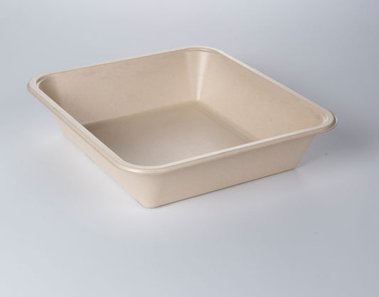 PulpPro Bio–Siegelschale aus Bagasse / Zuckerrohr-Fasern, laminiert, natur, 1-teilig, P1-2250 / 601 (NEU: tiefe Version), 200 Stück
