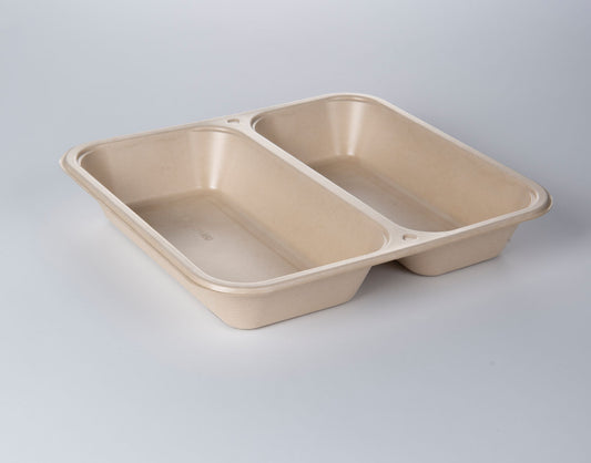 PulpPro organic sealing bowl made of bagasse / sugar cane fibers, laminated, natural, 2-part, P2-1460 / 602, 200 pieces