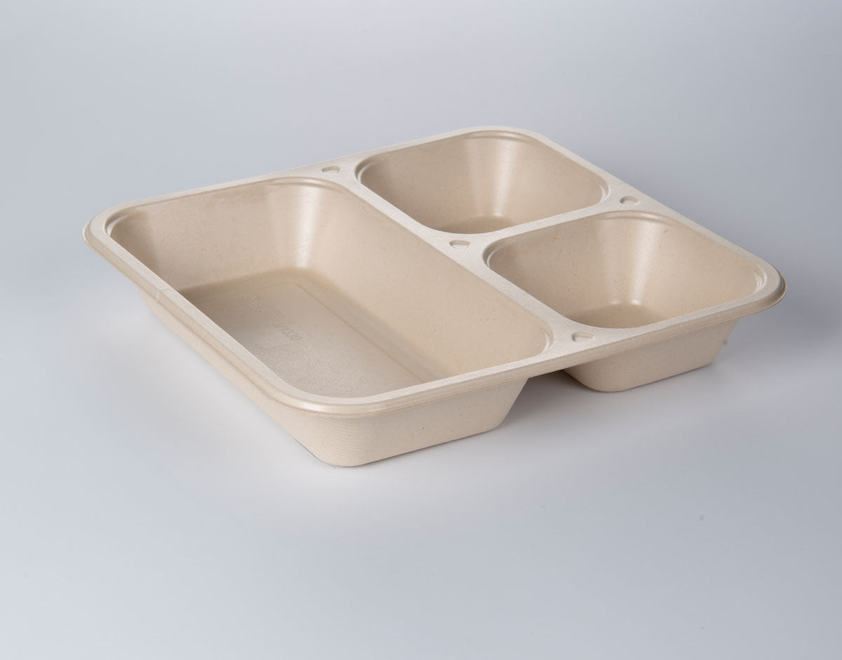 PulpPro organic sealing bowl made of bagasse / sugar cane fibers, laminated, natural, 3-part, P3-1330 / 603, 200 pieces