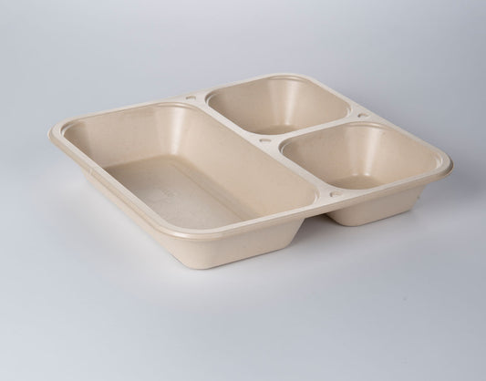 PulpPro organic sealing bowl made of bagasse / sugar cane fibers, laminated, natural, 3-part, P3-1330 / 603, 200 pieces