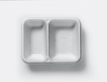 Thermo (ISO) sealing tray made of polystyrene foam (XPS), laminated, white, 2-part, 2-0888 / 622, 800 pieces